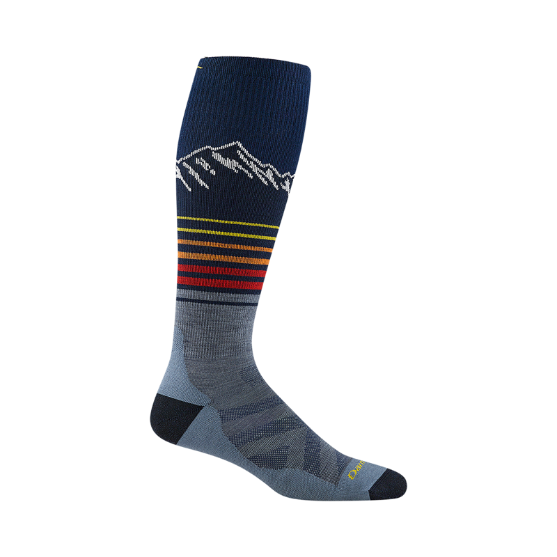 Darn Tough Men's Steep Lines Over-The-Calf Lightweight Socks with Cushion Eclipse