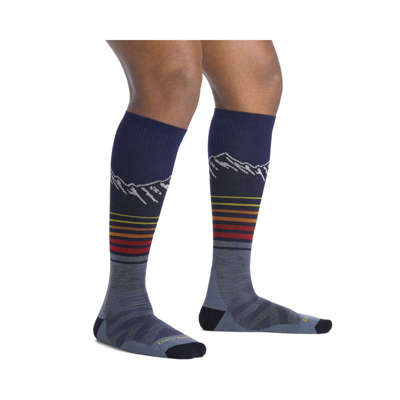 Darn Tough Men's Steep Lines Over-The-Calf Lightweight Socks with Cushion Eclipse-2