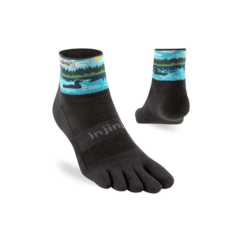 Injinji Men's Artist Designed Mini-Crew Toe Socks Loon-1