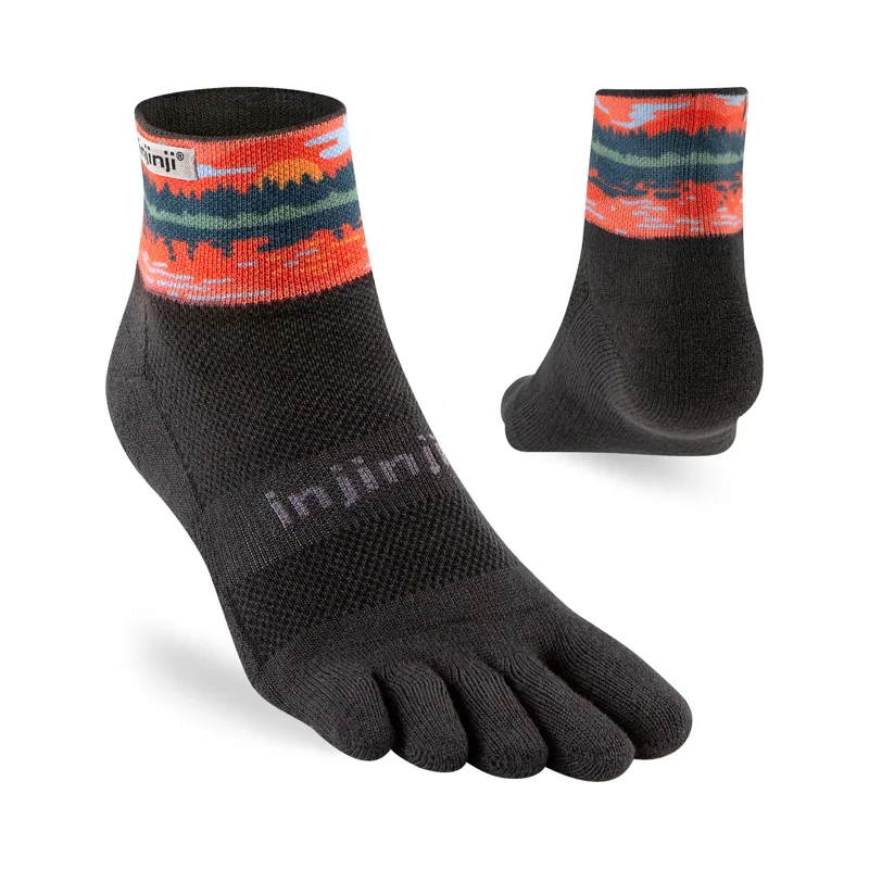 Injinji Men's Artist Designed Mini-Crew Toe Socks Reflection-1