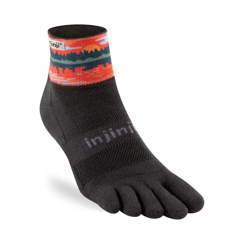 Injinji Men's Artist Designed Mini-Crew Toe Socks Reflection