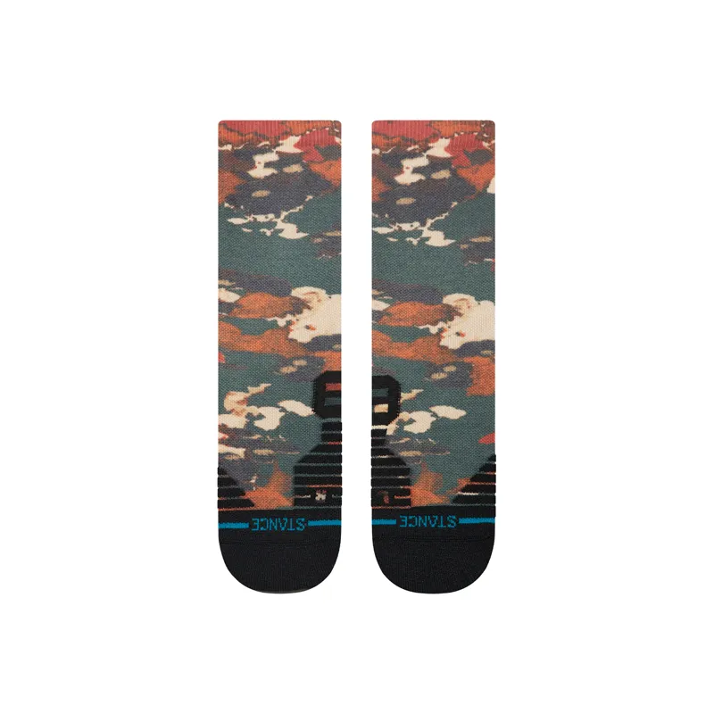 Stance In The Beds Mid Crew Socks Military Green-1