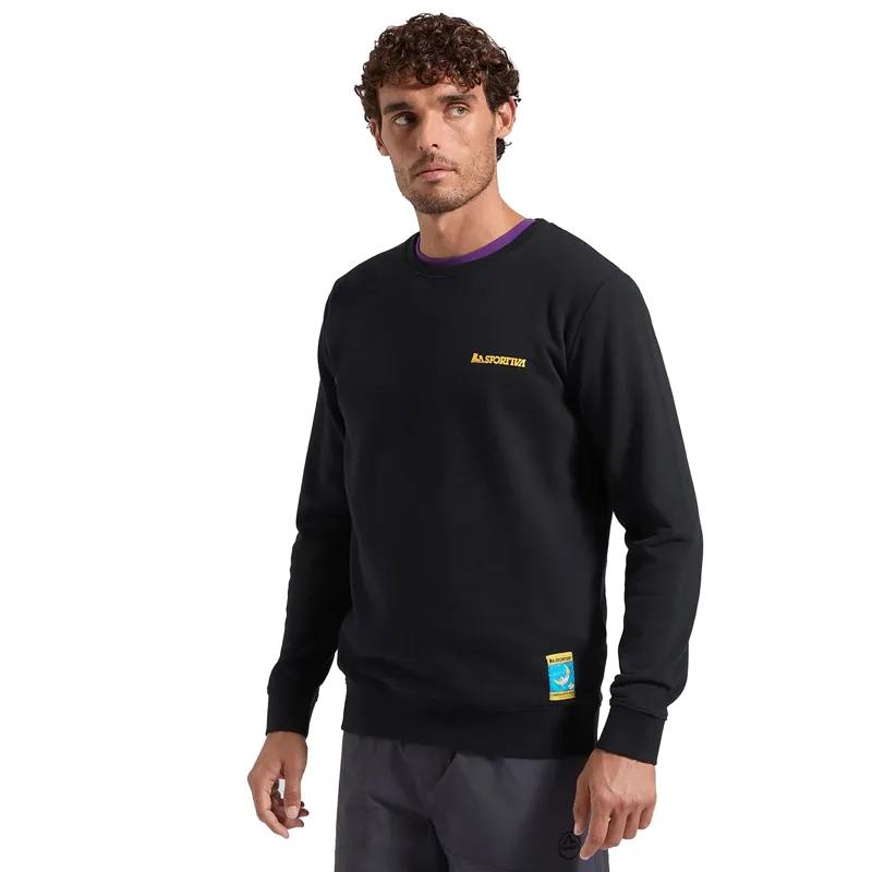 La Sportiva Men's Climbing On The Moon Sweatshirt Nero / Giallo-3