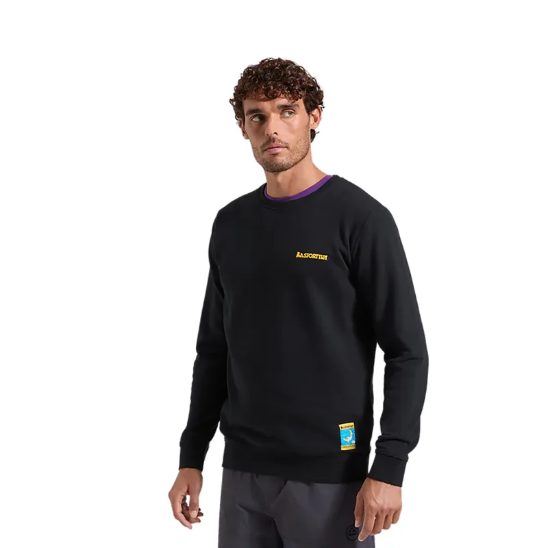 La Sportiva Men's Climbing On The Moon Sweatshirt Nero / Giallo-3