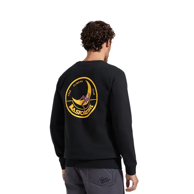 La Sportiva Men's Climbing On The Moon Sweatshirt Nero / Giallo-2