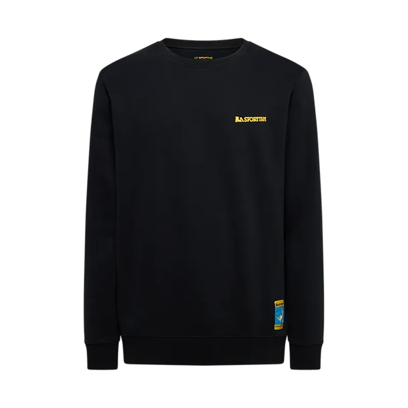 La Sportiva Men's Climbing On The Moon Sweatshirt Nero / Giallo