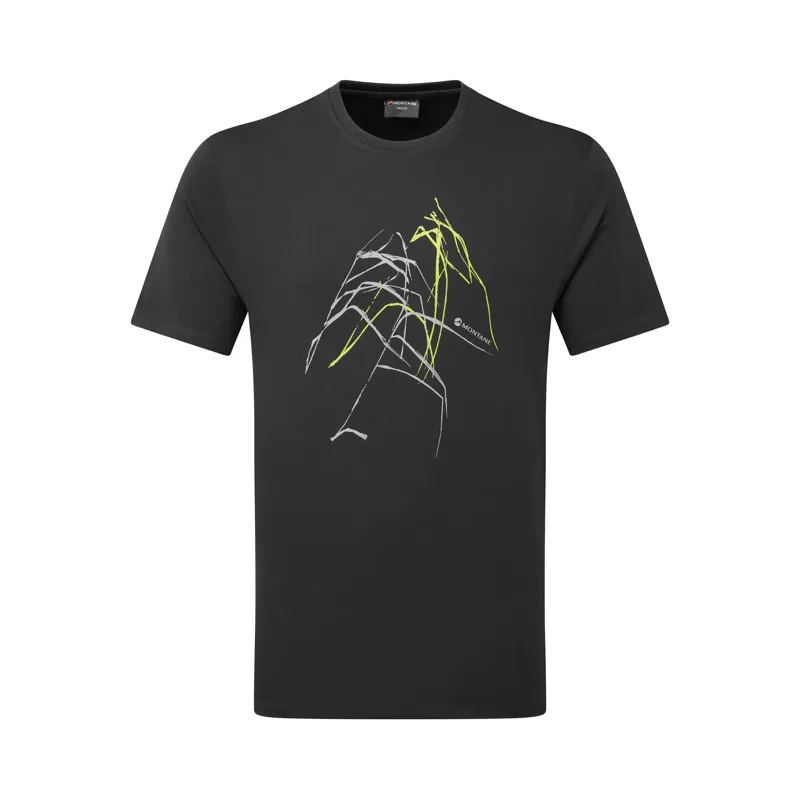 Montane Men's Abstract Mountain T-Shirt Midnight Grey