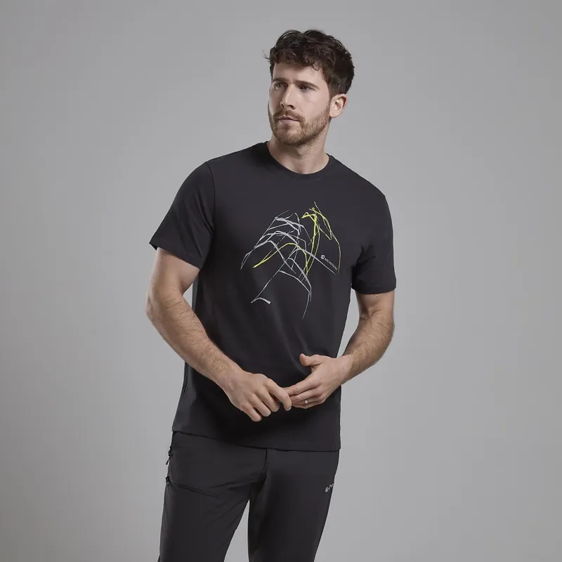 Montane Men's Abstract Mountain T-Shirt Midnight Grey-3