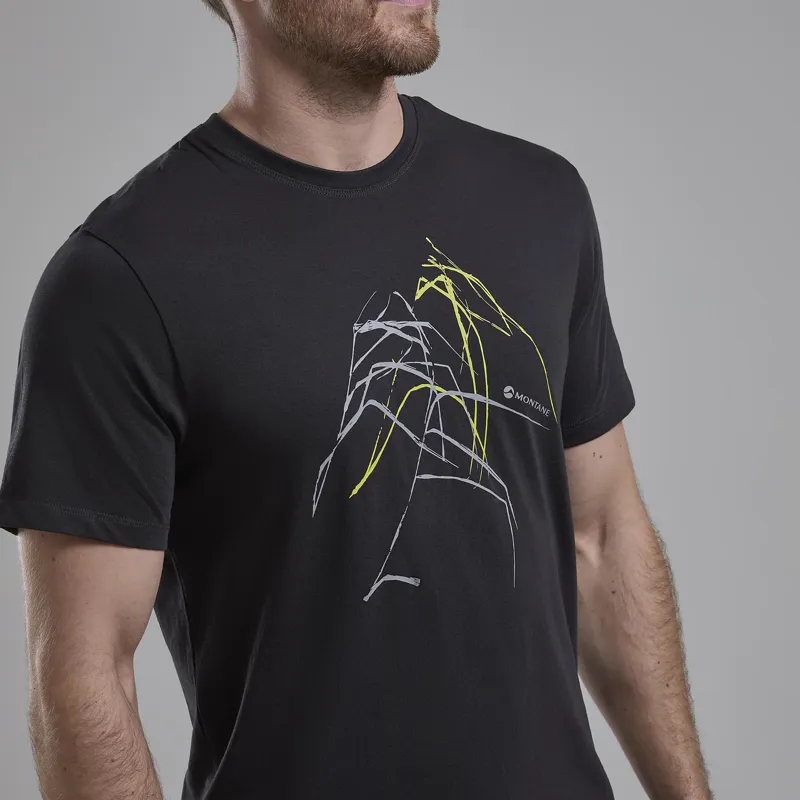 Montane Men's Abstract Mountain T-Shirt Midnight Grey-5