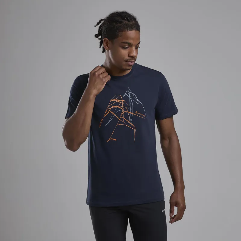 Montane Men's Abstract Mountain T-Shirt Eclipse Blue-2