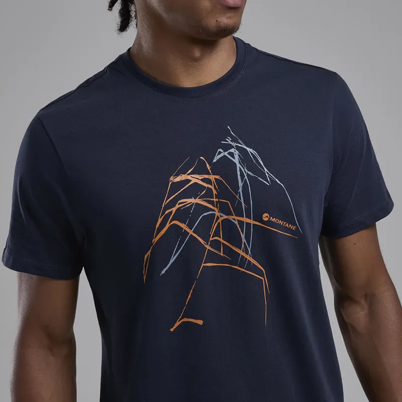 Montane Men's Abstract Mountain T-Shirt Eclipse Blue-4