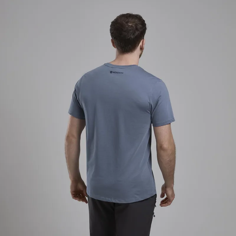 Montane Men's Abstract Mountain T-Shirt Stone Blue-4