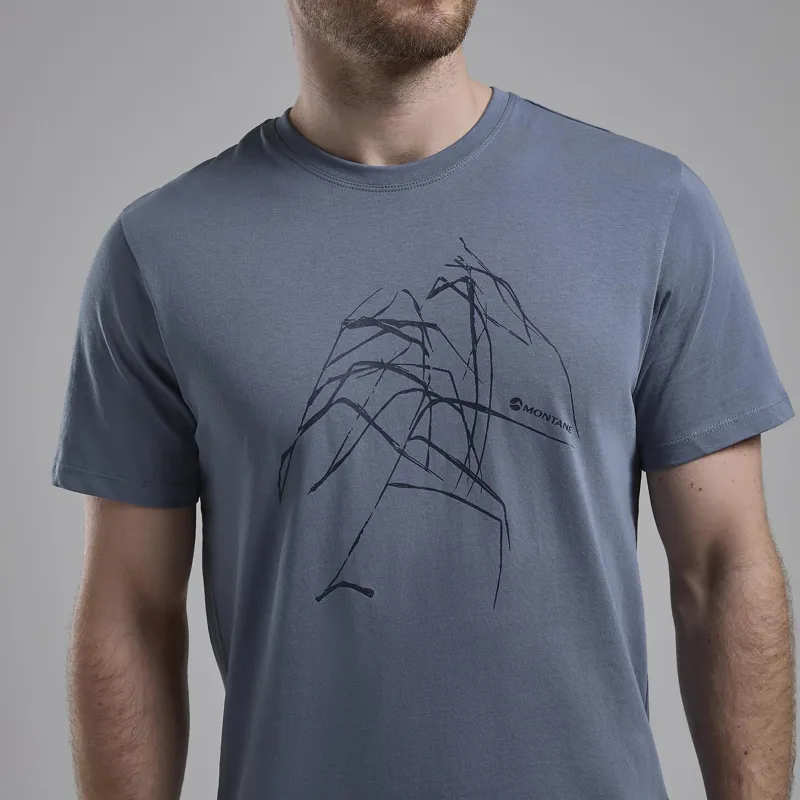 Montane Men's Abstract Mountain T-Shirt Stone Blue-5
