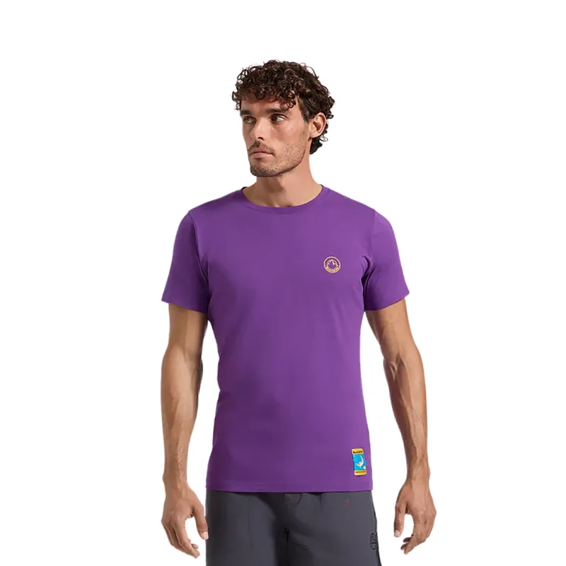 La Sportiva Men's Climbing On The Moon T-Shirt Viola / Giallo-2