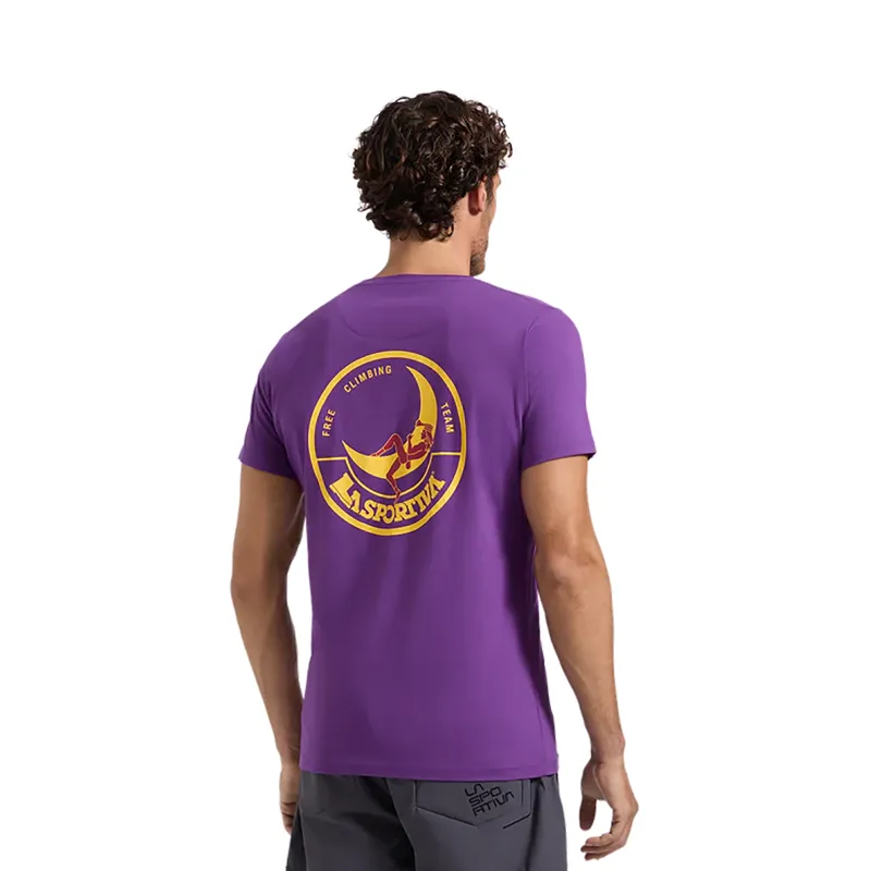 La Sportiva Men's Climbing On The Moon T-Shirt Viola / Giallo-3