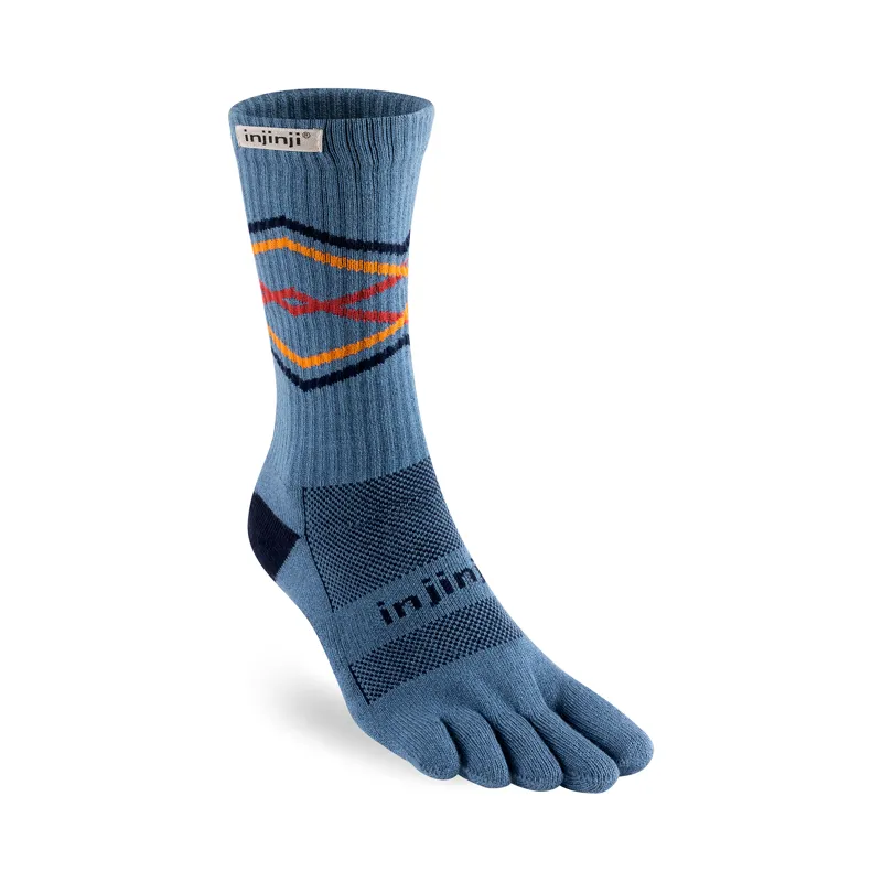 Injinji Men's Trail Midweight Crew Toe Socks Lake-1
