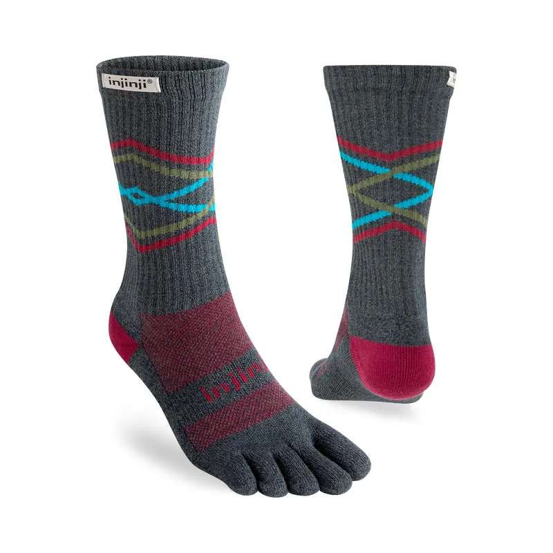 Injinji Men's Trail Midweight Crew Toe Socks Peak
