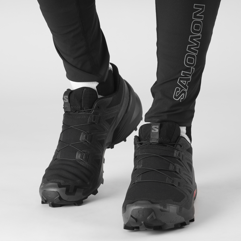 Salomon Men's Speedcross 6 Wide Running Shoes Black / Black-2