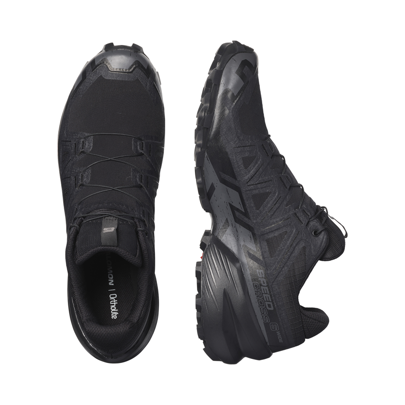 Salomon Men's Speedcross 6 Wide Running Shoes Black / Black-4