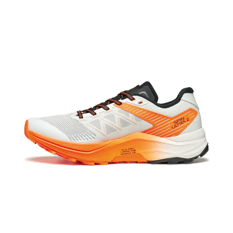 Scarpa Men's Spin Ultra 2 Trail Running Shoes Ice / Orange Fluo-1