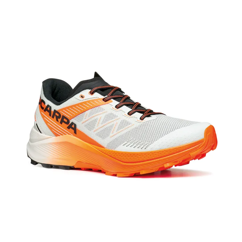 Scarpa Men's Spin Ultra 2 Trail Running Shoes Ice / Orange Fluo