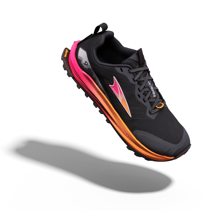 Altra Women's Lone Peak 9 Plus Trail Shoes Black Knockout Pink White-1