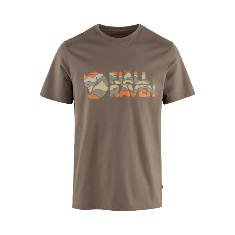 Fjallraven Men's Multicolor Logo T-Shirt Suede Brown