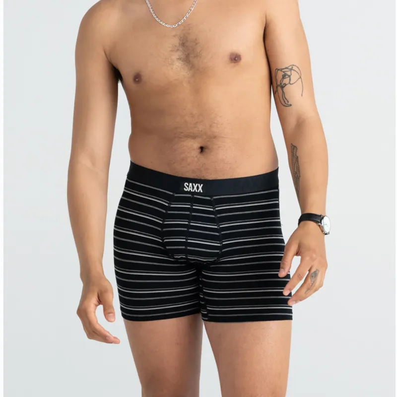 SAXX Men's Vibe Xtra Boxer Briefs Black Coast Stripe-3