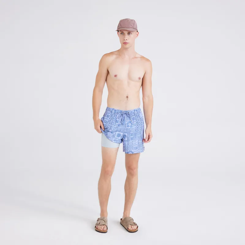 SAXX Oh Buoy 2in1 5inch Volley Shorts Tropical Tapa Lavender-5