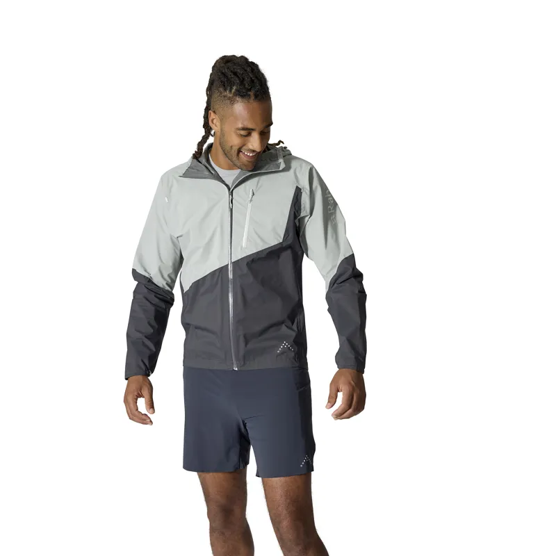 Rab Men's Downpour Trail Light Jacket Light Zinc/ Anthracite-4