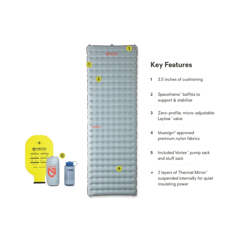 NEMO Tensor All Season Long Wide Sleeping Mat Grey-9