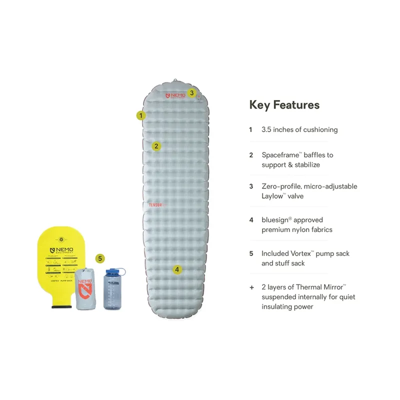 NEMO Tensor All Season Regular Mummy Sleeping Pad Grey-7