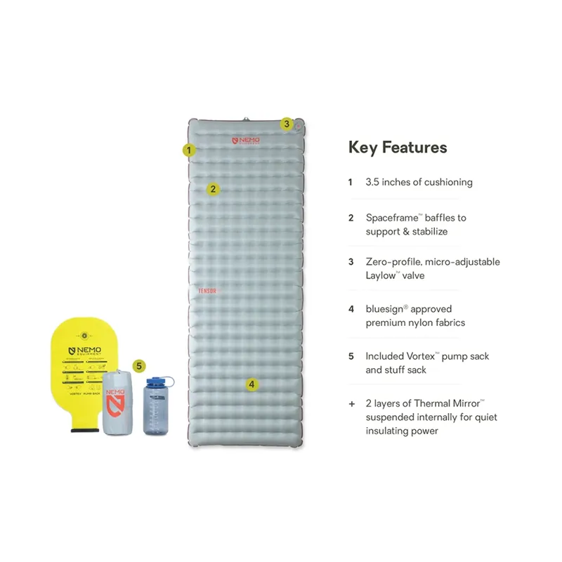 NEMO Tensor All Season Regular Wide Sleeping Mat Grey-8