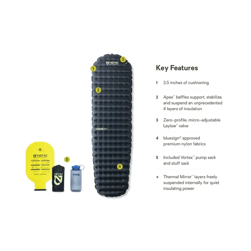 NEMO Tensor Extreme Conditions Regular Mummy Sleeping Pad Black-6