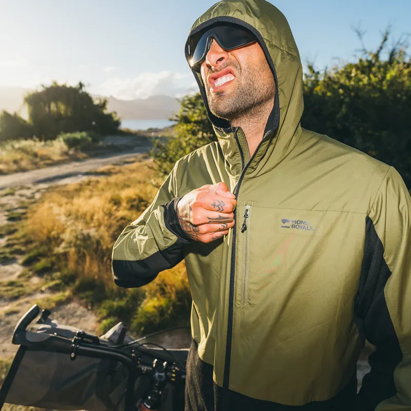 Mons Royale Men's Diversion Merino Wind Jacket Fern Black-5