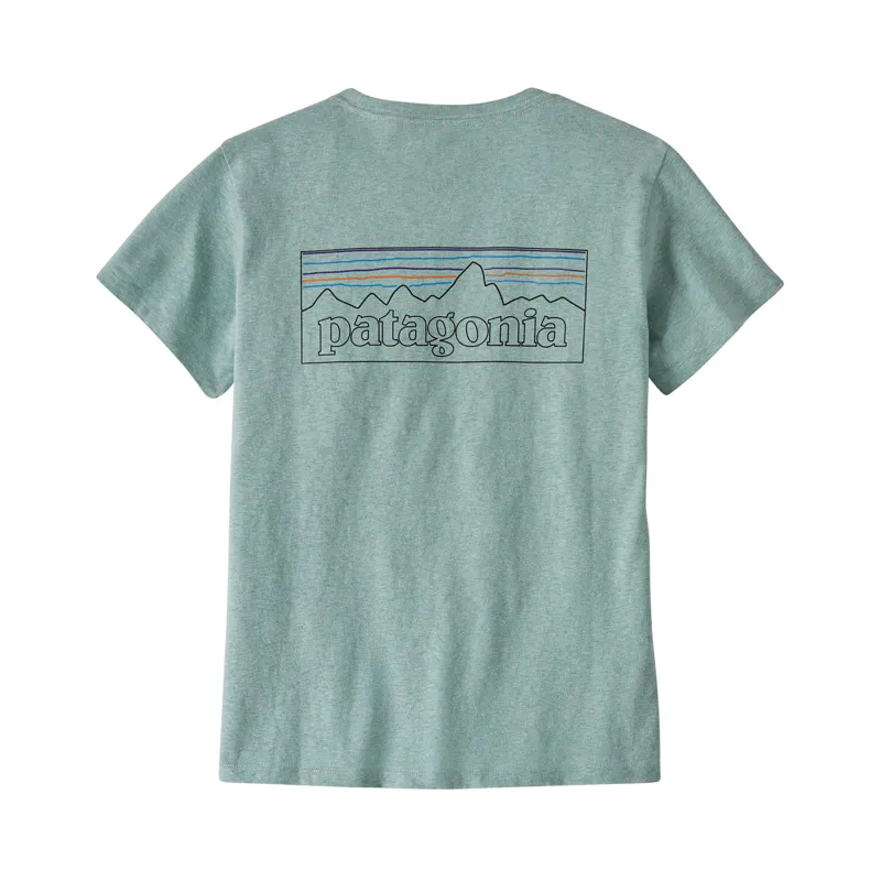 Patagonia Women's P-6 Logo Responsibili-Tee P6 Outline Virtually Blue-1