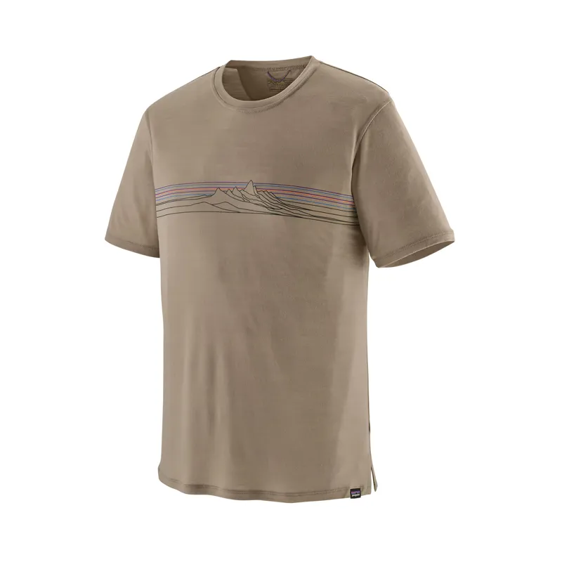 Patagonia Men's Capilene Cool Merino Blend Graphic Shirt Strata Stripe/Seabird Grey