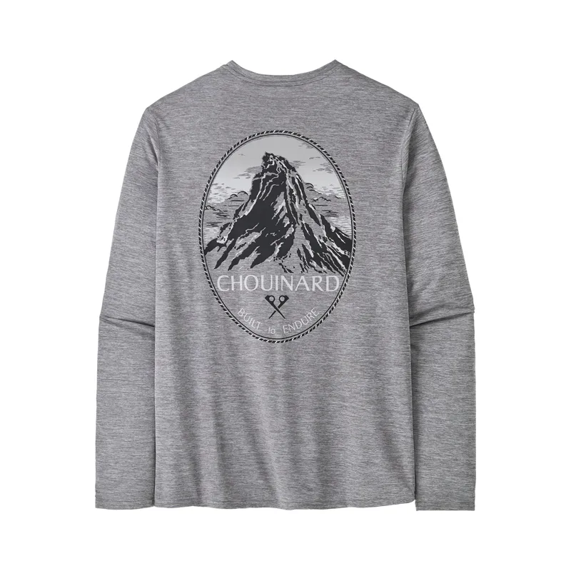 Patagonia Men's LS Capilene Cool Daily Graphic T-Shirt Chouinard Crest/Feather Grey