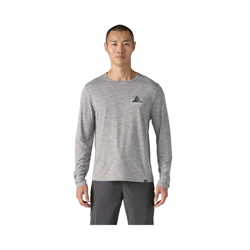 Patagonia Men's LS Capilene Cool Daily Graphic T-Shirt Chouinard Crest/Feather Grey-1