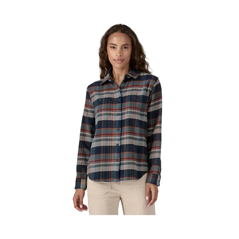 Patagonia Women's Fjord Flannel Shirt Old Spruce Nest Brown-1