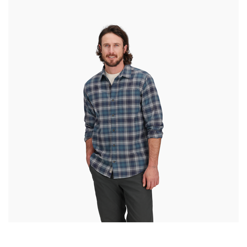 Royal Robbins Men's Lieback Cotton Flannel LS Navy Dipsea Pld-4