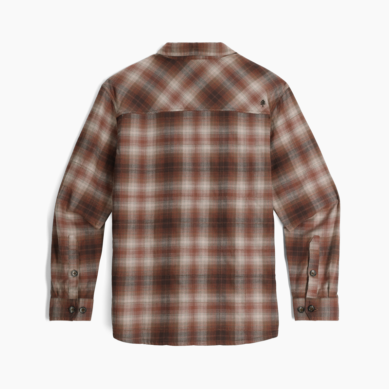 Royal Robbins Men's Snowcap Lined Flannel LS Seal Brown Tioga Pld-1