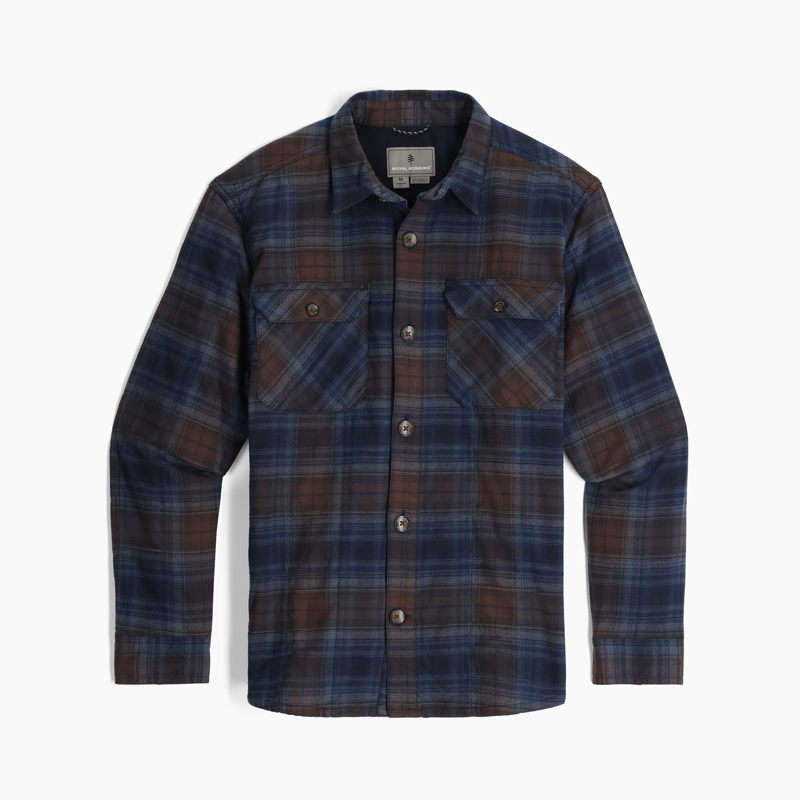 Royal Robbins Men's Snowcap Lined Flannel LS Naval Tioga Pld