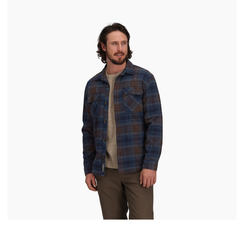 Royal Robbins Men's Snowcap Lined Flannel LS Naval Tioga Pld-4
