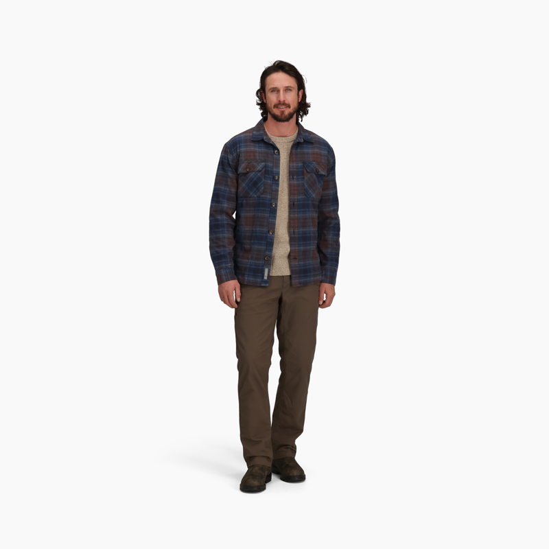 Royal Robbins Men's Snowcap Lined Flannel LS Naval Tioga Pld-3