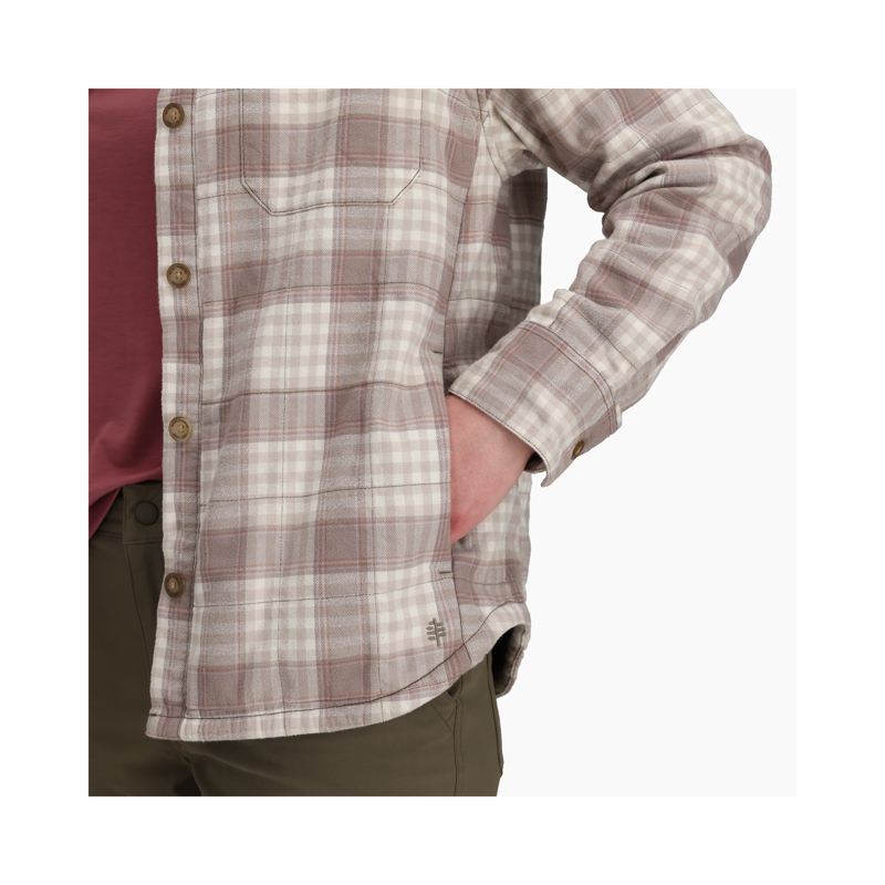 Royal Robbins Women's Vista Flannel Shacket Chalk Antelope Pld-5
