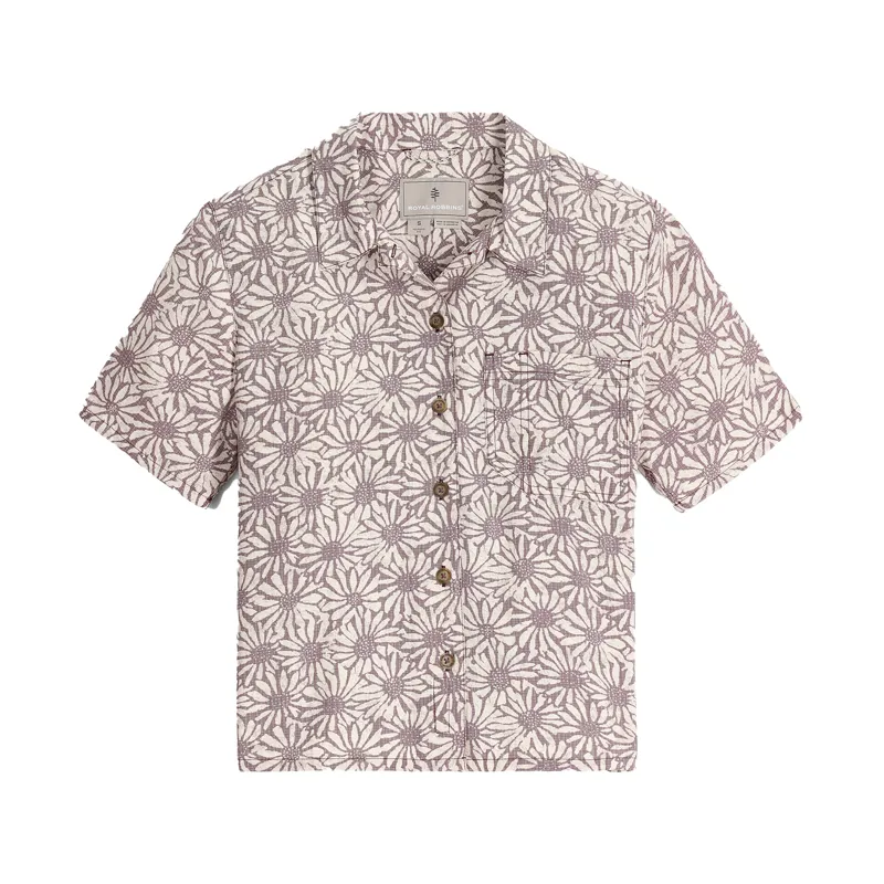 Royal Robbins Women's Camino Pucker SS Shirt Rhubarb Caledonia Pattern