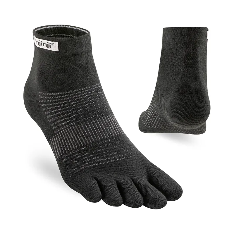 Injinji Unisex Run Lightweight Mini-Crew Black