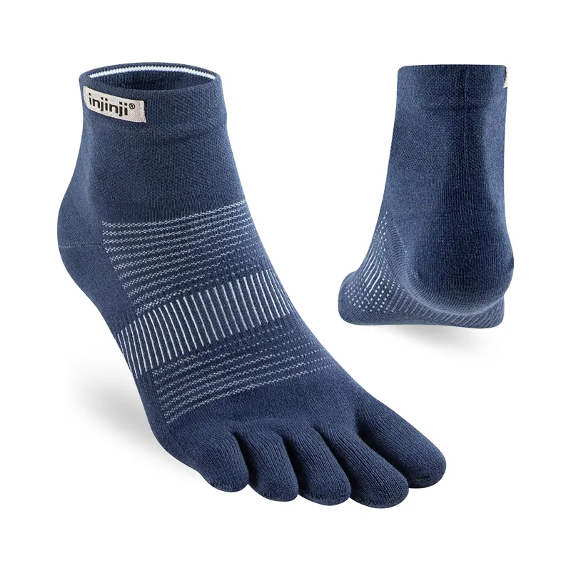 Injinji Unisex Run Lightweight Mini-Crew Navy