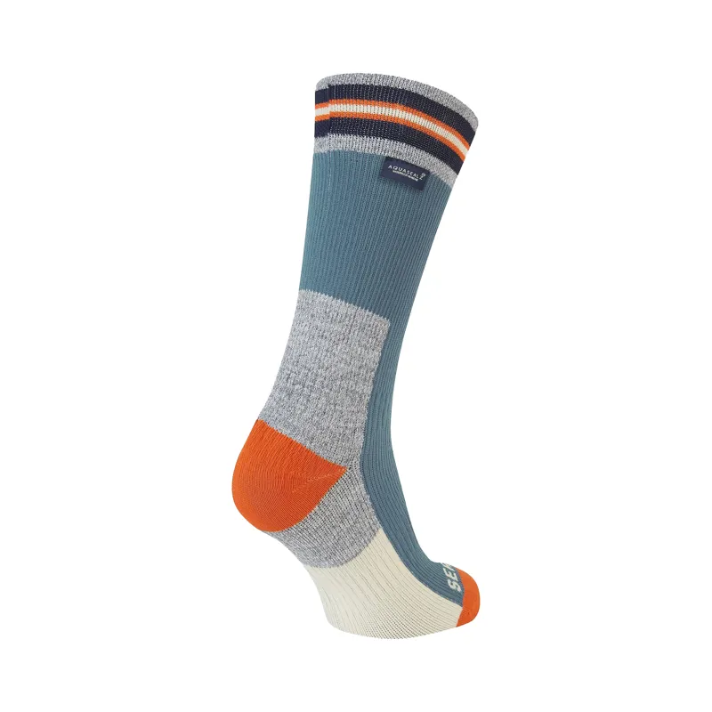 Sealskinz Surlingham WP All Weather Mid Striped Sock Blue-1